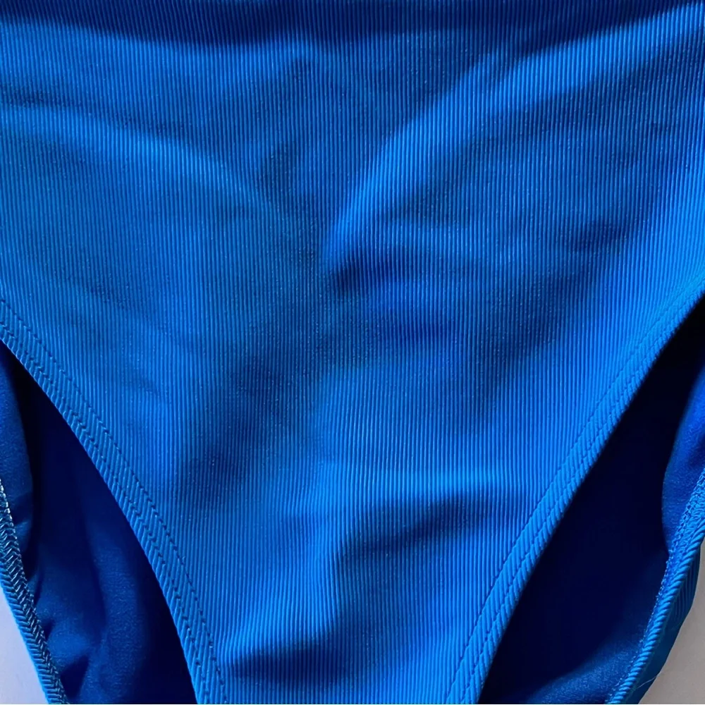 Lands end size 10 blue ribbed bikini bottom - Picture 2 of 6
